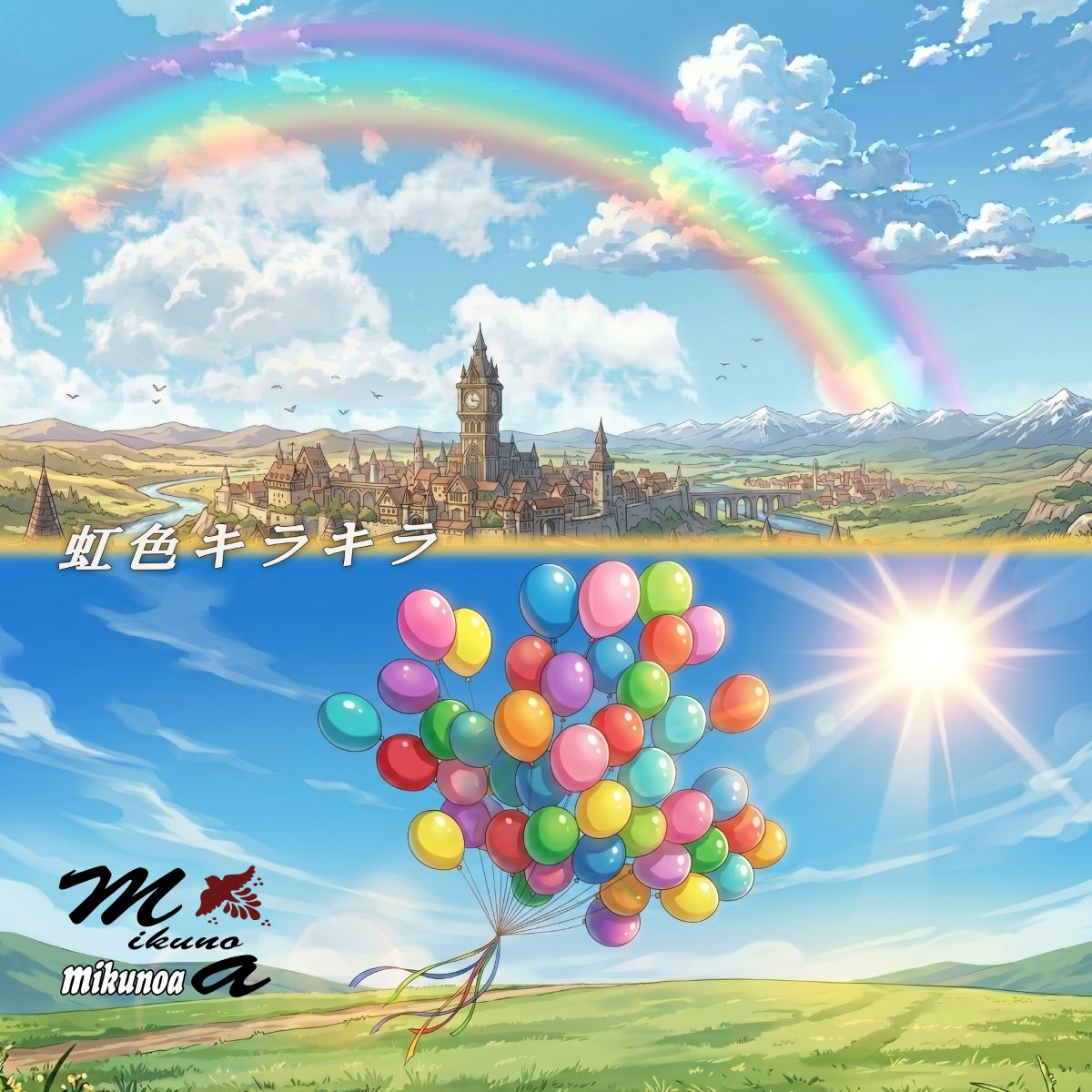 mikunoa「虹色キラキラ」アートワーク